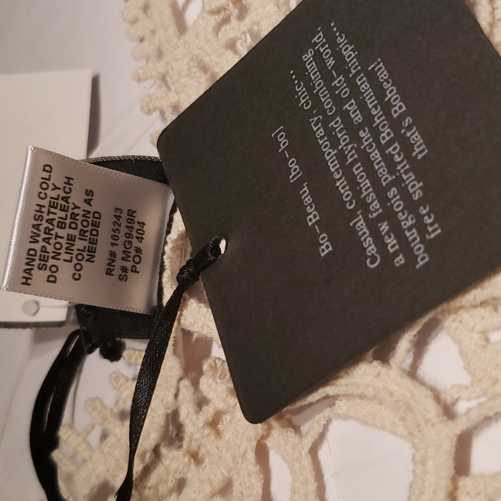 Bobeau NEW Knit Crochet Lace Blouse RED Top Topper Cotton Short Sleeve Womens XL - Picture 6 of 10